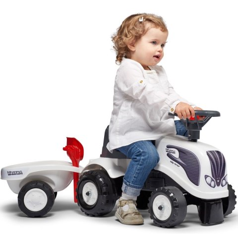 FALK Traktorek Baby Valtra Biały z Przyczepką + akc. od 1 roku FALK Traktorek Baby Valtra Biały z Przyczepką + akc. od 1 roku
