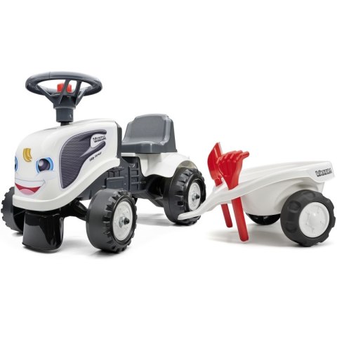 FALK Traktorek Baby Valtra Biały z Przyczepką + akc. od 1 roku FALK Traktorek Baby Valtra Biały z Przyczepką + akc. od 1 roku
