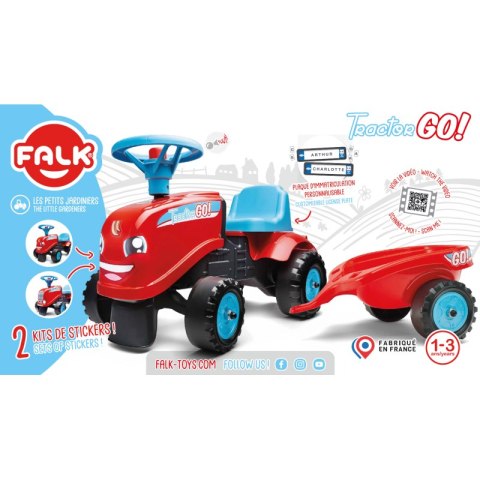 FALK Traktorek GO Czerwony z Przyczepką od 1 roku FALK Traktorek GO Czerwony z Przyczepką od 1 roku