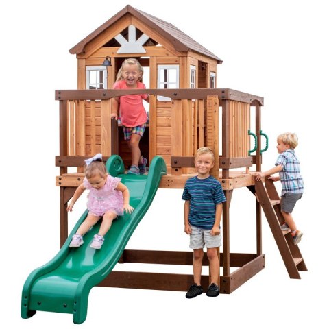Drewniany Plac Zabaw Echo Heights Zjeżdżalnia Domek Kuchnia Backyard Drewniany Plac Zabaw Echo Heights Zjeżdżalnia Domek Kuchnia Backyard