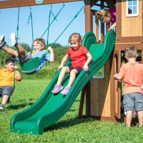 Drewniany Plac Zabaw Lakewood Huśtawki Zjeżdżalnia Domek Backyard Drewniany Plac Zabaw Lakewood Huśtawki Zjeżdżalnia Domek Backyard