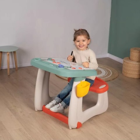 SMOBY Dwustronne Biurko Ławka Tablica 2w1 + 80 akcesoriów SMOBY Dwustronne Biurko Ławka Tablica 2w1 + 80 akcesoriów