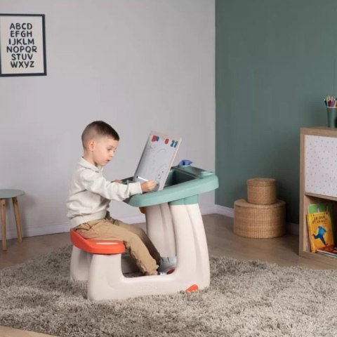 SMOBY Dwustronne Biurko Ławka Tablica 2w1 + 80 akcesoriów SMOBY Dwustronne Biurko Ławka Tablica 2w1 + 80 akcesoriów
