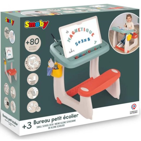 SMOBY Dwustronne Biurko Ławka Tablica 2w1 + 80 akcesoriów SMOBY Dwustronne Biurko Ławka Tablica 2w1 + 80 akcesoriów