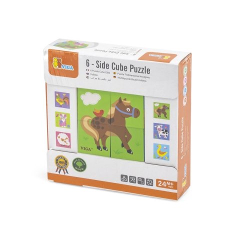 VIGA Drewniana Układanka Puzzle Farma 4 klocki VIGA Drewniana Układanka Puzzle Farma 4 klocki