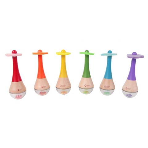 CLASSIC WORLD Grzechotka 2w1 Drewniany Instrument Tęczowy Marakas 1 szt. CLASSIC WORLD Grzechotka 2w1 Drewniany Instrument Tęczowy Marakas 1 szt.