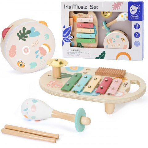 CLASSIC WORLD Zestaw Instrumenty Muzyczne dla Dzieci Cymbałki Bębenek Grzechotka 5 el. CLASSIC WORLD Zestaw Instrumenty Muzyczne dla Dzieci Cymbałki Bębenek Grzechotka 5 el.