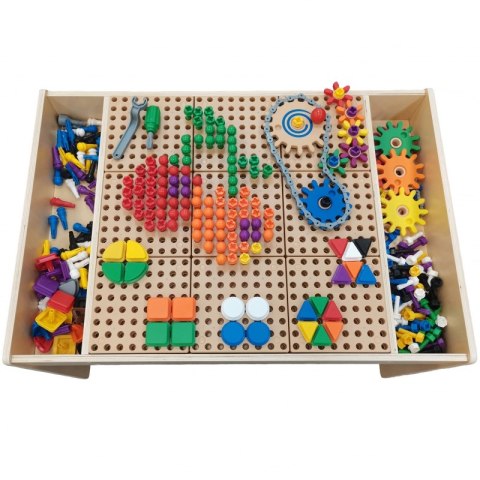 MASTERKIDZ Drewniany Stół Edukacyjny + AKCESORIA STEM WALL MASTERKIDZ Drewniany Stół Edukacyjny + AKCESORIA STEM WALL