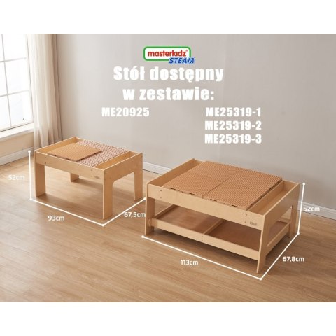 MASTERKIDZ Drewniany Stół Edukacyjny + AKCESORIA STEM WALL MASTERKIDZ Drewniany Stół Edukacyjny + AKCESORIA STEM WALL