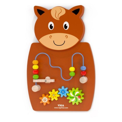 VIGA Drewniana Tablica Manipulacyjna Konik Certyfikat FSC Montessori VIGA Drewniana Tablica Manipulacyjna Konik Certyfikat FSC Montessori