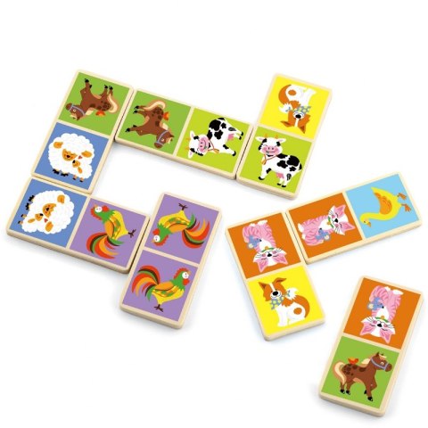 VIGA Edukacyjne Klocki Domino Drewniane gra Farma 28 elementów Montessori VIGA Edukacyjne Klocki Domino Drewniane gra Farma 28 elementów Montessori