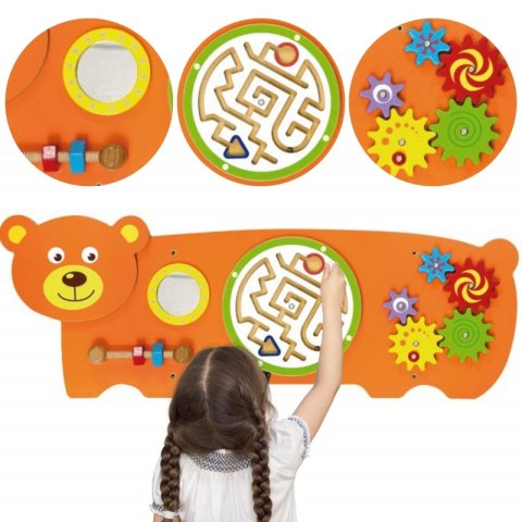 VIGA Tablica Sensoryczna Manipulacyjna Miś Certyfikat FSC Montessori VIGA Tablica Sensoryczna Manipulacyjna Miś Certyfikat FSC Montessori