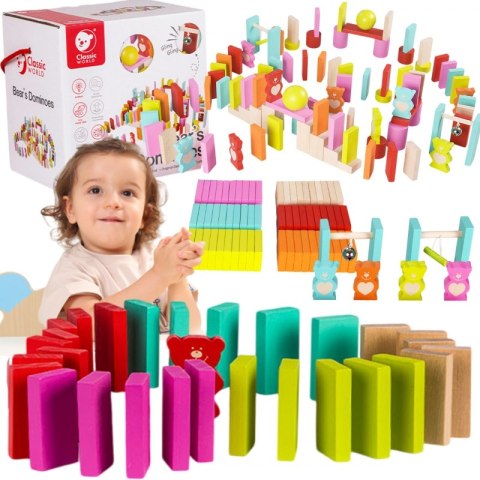 CLASSIC WORLD Drewniane Domino dla Dzieci Misie 105 el. CLASSIC WORLD Drewniane Domino dla Dzieci Misie 105 el.