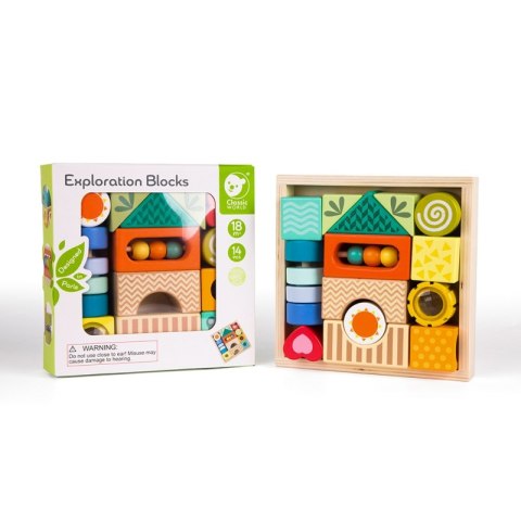 CLASSIC WORLD Drewniane Klocki Sensoryczne 7 Funkcji Układanka Multifunkcyjna Kształty Dźwięk MONTESSORI 14 el. CLASSIC WORLD Drewniane Klocki Sensoryczne 7 Funkcji Układanka Multifunkcyjna Kształty Dźwięk MONTESSORI 14 el.