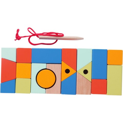 CLASSIC WORLD Drewniane Klocki do Nawlekania Figury Geometryczne 21 el. CLASSIC WORLD Drewniane Klocki do Nawlekania Figury Geometryczne 21 el.