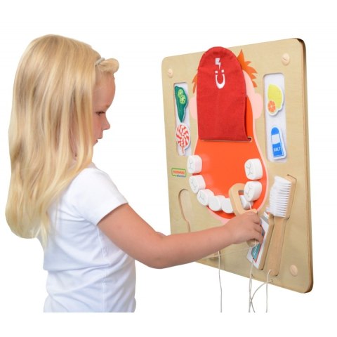 MASTERKIDZ Higiena Jamy Ustnej Ścienna Tablica Sensoryczna Flex Montessori MASTERKIDZ Higiena Jamy Ustnej Ścienna Tablica Sensoryczna Flex Montessori
