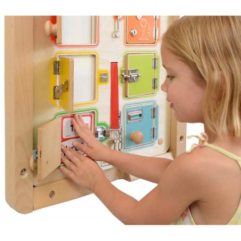 MASTERKIDZ Nauka Otwierania i Zamykania Zamków Ścienna Tablica Manipulacyjna MASTERKIDZ Nauka Otwierania i Zamykania Zamków Ścienna Tablica Manipulacyjna