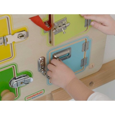 MASTERKIDZ Nauka Otwierania i Zamykania Zamków Ścienna Tablica Manipulacyjna MASTERKIDZ Nauka Otwierania i Zamykania Zamków Ścienna Tablica Manipulacyjna