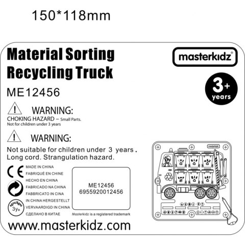 MASTERKIDZ Tablica Magnetyczna Segregowanie Odpadów Ciężarówka do Recyklingu Montessori MASTERKIDZ Tablica Magnetyczna Segregowanie Odpadów Ciężarówka do Recyklingu Montessori