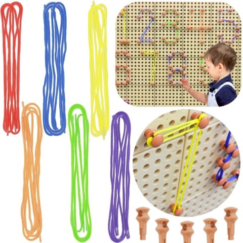 MASTERKIDZ Zestaw Kołeczki i Sznurki - Do Tablicy Naukowo-Kreatywnej STEM MASTERKIDZ Zestaw Kołeczki i Sznurki - Do Tablicy Naukowo-Kreatywnej STEM