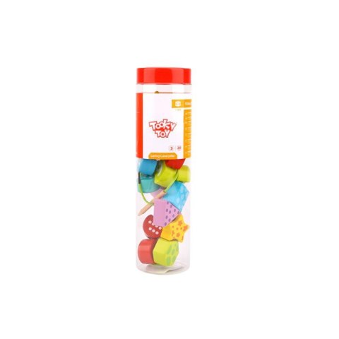 TOOKY TOY Drewniane Klocki do Nawlekania Gąsienica Nauka Liczenia 20 el. TOOKY TOY Drewniane Klocki do Nawlekania Gąsienica Nauka Liczenia 20 el.