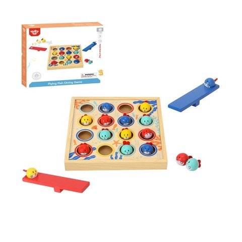 TOOKY TOY Gra dla Dzieci Drewniany Stół Latające Rybki 19 el. TOOKY TOY Gra dla Dzieci Drewniany Stół Latające Rybki 19 el.