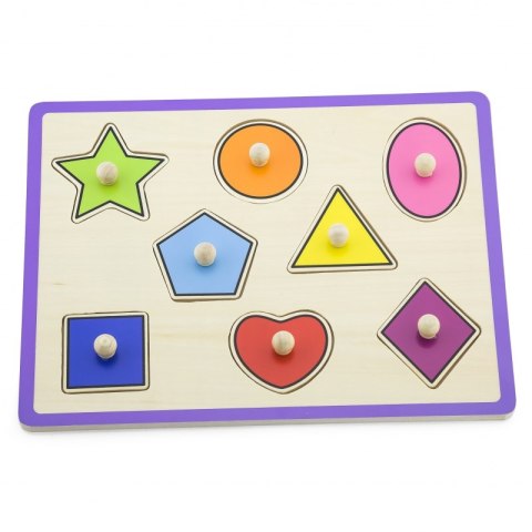 VIGA Drewniane Kolorowe Puzzle Z Pinezkami Kształty VIGA Drewniane Kolorowe Puzzle Z Pinezkami Kształty