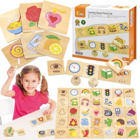 VIGA Gra Edukacyjna Układanka Ucząca Sortuj Zmysły 37 el. Montessori VIGA Gra Edukacyjna Układanka Ucząca Sortuj Zmysły 37 el. Montessori