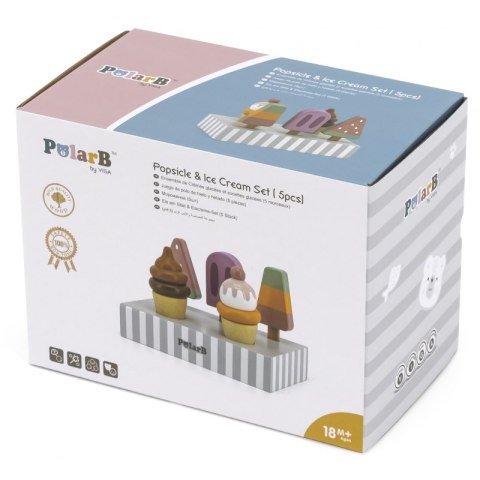 VIGA PolarB Lody na Patyku ze Stojakiem 5 szt. VIGA PolarB Lody na Patyku ze Stojakiem 5 szt.