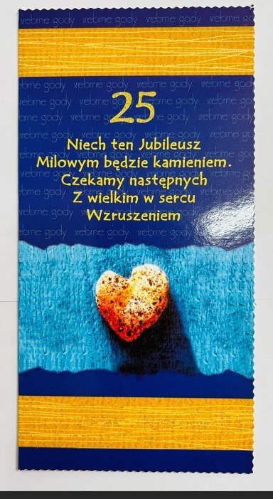 Karnet 25-lecie ŚLUBU + koperta Karnet 25-lecie ŚLUBU + koperta