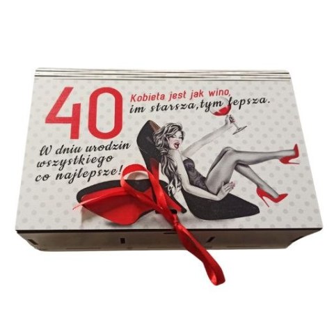 Kasetka duża dzielona kolor SZPILKA na 40-te urodziny 3307-SZ40 Kasetka duża dzielona kolor SZPILKA na 40-te urodziny 3307-SZ40