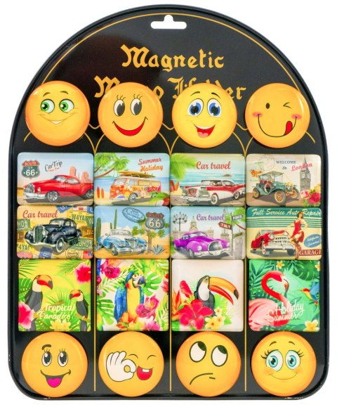 Magnesy 20szt. samochody, ptaki, buźki MG-6647-MIX Magnesy 20szt. samochody, ptaki, buźki MG-6647-MIX