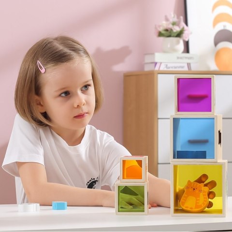 VIGA Drewniana Piramidka Układanka Klocki Sorter Montessori VIGA Drewniana Piramidka Układanka Klocki Sorter Montessori