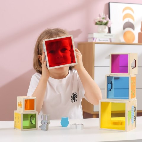 VIGA Drewniana Piramidka Układanka Klocki Sorter Montessori VIGA Drewniana Piramidka Układanka Klocki Sorter Montessori