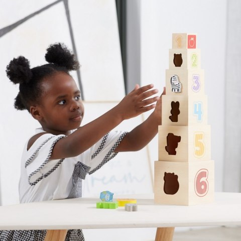 VIGA Drewniana Piramidka Układanka Klocki Sorter Montessori VIGA Drewniana Piramidka Układanka Klocki Sorter Montessori
