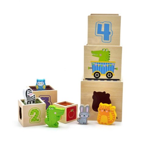 VIGA Drewniana Piramidka Układanka Klocki Sorter Montessori VIGA Drewniana Piramidka Układanka Klocki Sorter Montessori