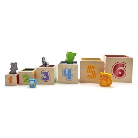 VIGA Drewniana Piramidka Układanka Klocki Sorter Montessori VIGA Drewniana Piramidka Układanka Klocki Sorter Montessori
