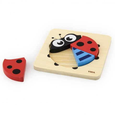 VIGA Pierwsze drewniane Puzzle maluszka Biedronka VIGA Pierwsze drewniane Puzzle maluszka Biedronka