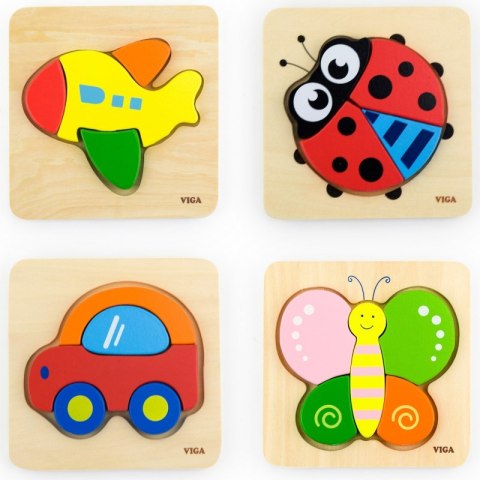 VIGA Pierwsze drewniane Puzzle maluszka Biedronka VIGA Pierwsze drewniane Puzzle maluszka Biedronka