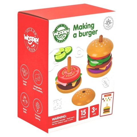 WOOPIE GREEN Drewniany Burger Restauracja Układanka dla Dzieci 15 el. Certyfikat FSC WOOPIE GREEN Drewniany Burger Restauracja Układanka dla Dzieci 15 el. Certyfikat FSC