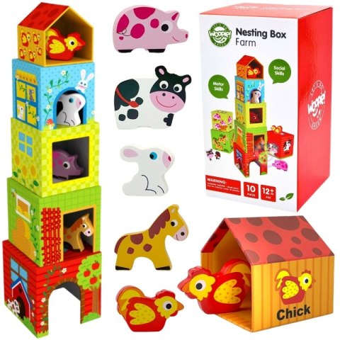 WOOPIE GREEN Układanka Kostki Farma w Pudełkach + Figurki 10 el. WOOPIE GREEN Układanka Kostki Farma w Pudełkach + Figurki 10 el.