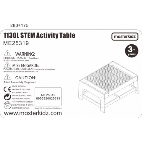 MASTERKIDZ Drewniany Stół Edukacyjny + AKCESORIA STEM WALL + 135 Klocków MASTERKIDZ Drewniany Stół Edukacyjny + AKCESORIA STEM WALL + 135 Klocków