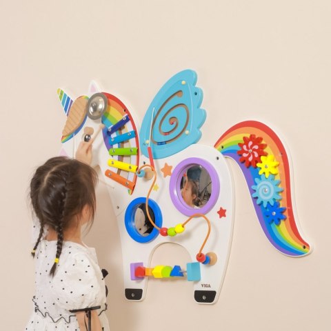 VIGA Drewniana Tablica Sensoryczna Manipulacyjna Jednorożec Certyfikat FSC Montessori VIGA Drewniana Tablica Sensoryczna Manipulacyjna Jednorożec Certyfikat FSC Montessori