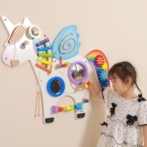 VIGA Drewniana Tablica Sensoryczna Manipulacyjna Jednorożec Certyfikat FSC Montessori VIGA Drewniana Tablica Sensoryczna Manipulacyjna Jednorożec Certyfikat FSC Montessori