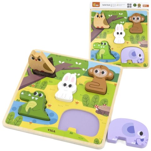 VIGA Drewniana Układanka Puzzle Zwierzątka Las do Dopasowania VIGA Drewniana Układanka Puzzle Zwierzątka Las do Dopasowania