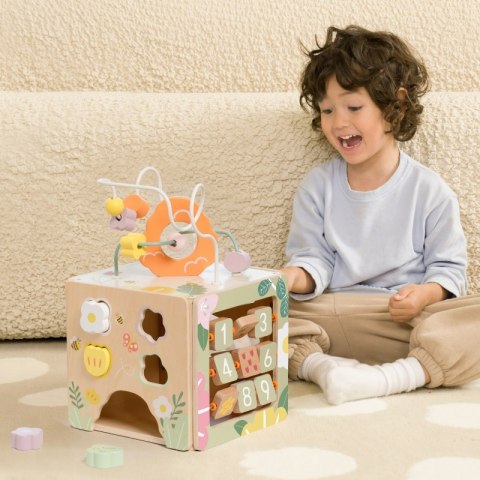 CLASSIC WORLD Drewniana Kostka Edukacyjna Sensoryczna 5w1 CLASSIC WORLD Drewniana Kostka Edukacyjna Sensoryczna 5w1
