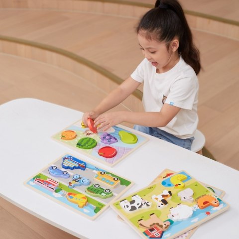 VIGA Drewniane Puzzle Układanka Montessori 2w1 Figurki Warzywa VIGA Drewniane Puzzle Układanka Montessori 2w1 Figurki Warzywa