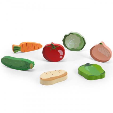 VIGA Drewniane Puzzle Układanka Montessori 2w1 Figurki Warzywa VIGA Drewniane Puzzle Układanka Montessori 2w1 Figurki Warzywa