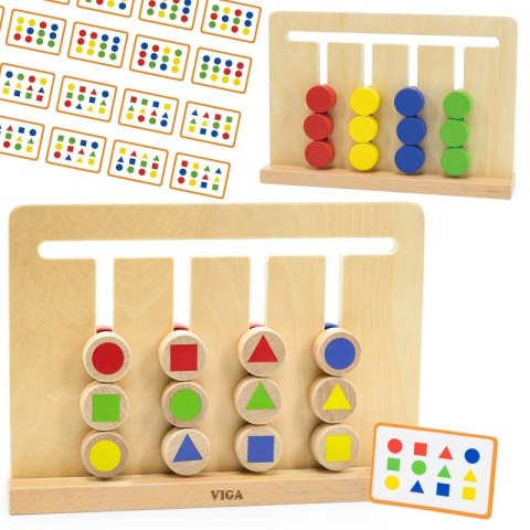 VIGA Gra Logiczna Odwzoruj Kolory i Figury Montessori VIGA Gra Logiczna Odwzoruj Kolory i Figury Montessori