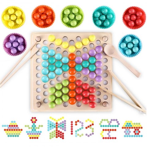 WOOPIE Kolorowe Kulki Układanka Montessori Mozaika Sorter WOOPIE Kolorowe Kulki Układanka Montessori Mozaika Sorter